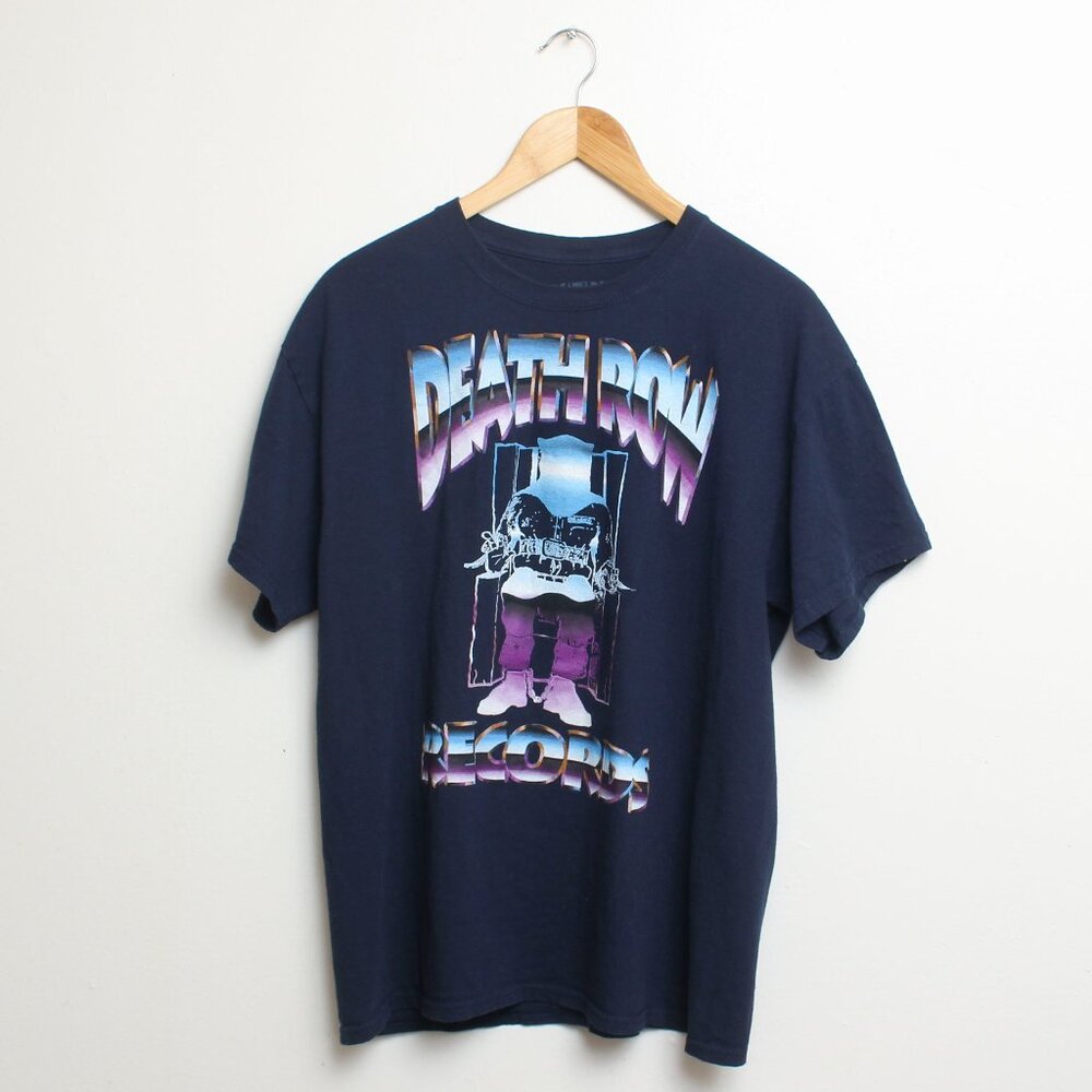 Death Row Records Shirt Mens Large Blue Rap Tee